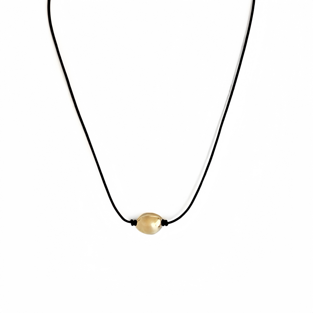 Cvlcha Mila Gold Bead Leather Necklace