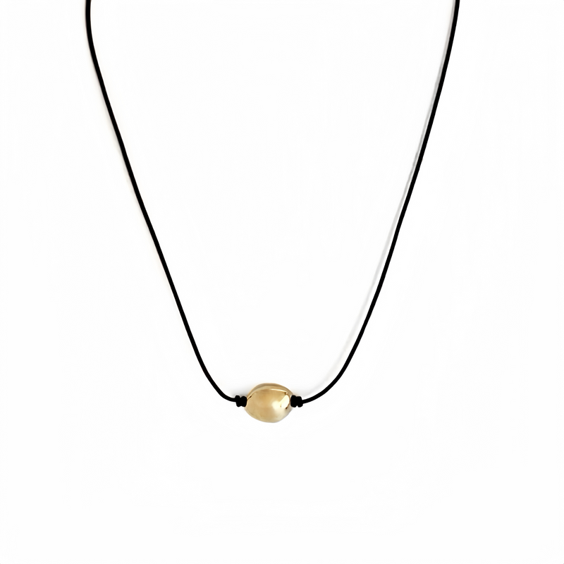 Cvlcha Mila Gold Bead Leather Necklace